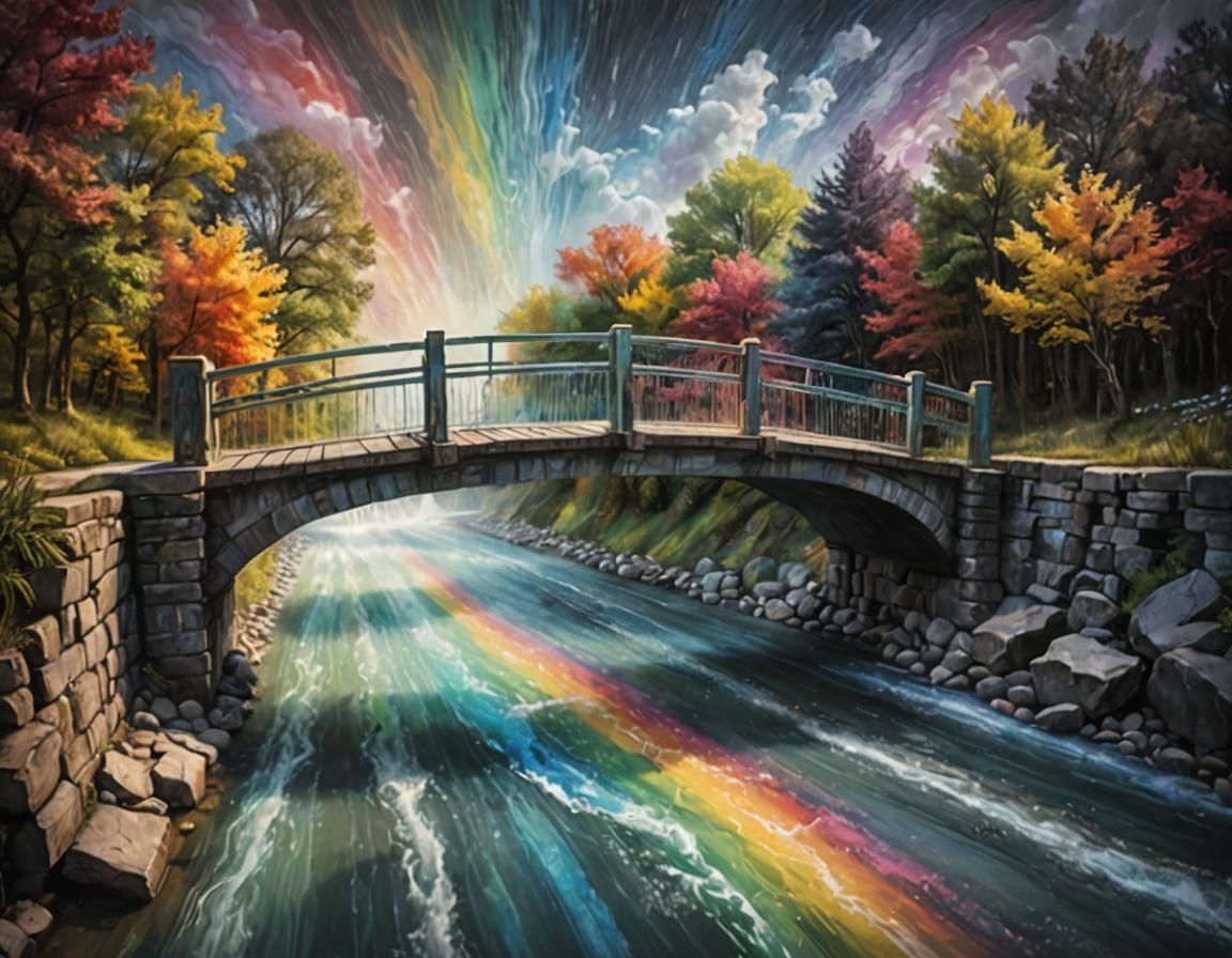 Ethereal Chalk Art: Bridge Over Troubled Water