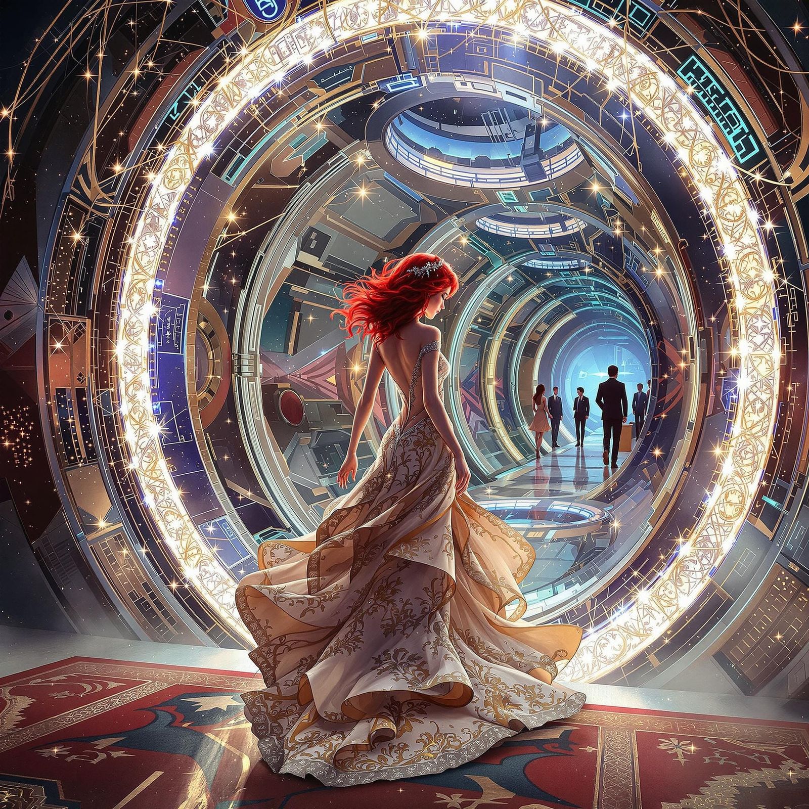 Victorian Portal to Futuristic Conference, Art Nouveau Style