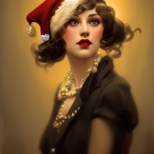 1920s Christmas Party Portrait in Art Deco Style