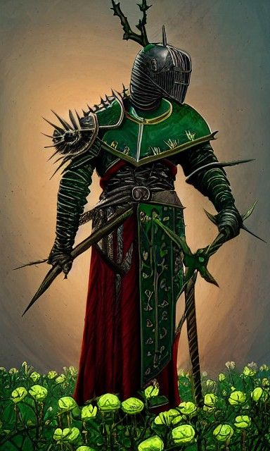 Knight of Thorns with Roses, Medieval Helm