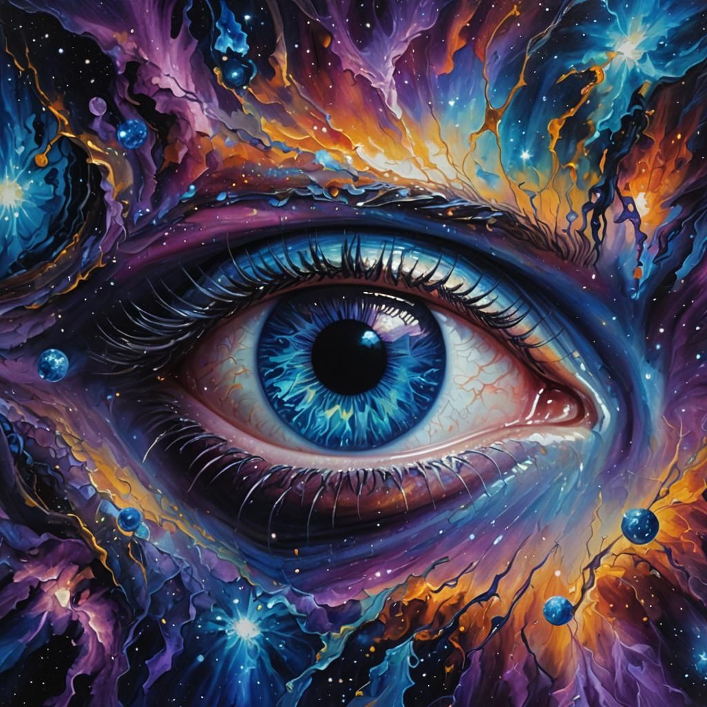 Eye of the Cosmos: A Surrealist Galaxy Portrait
