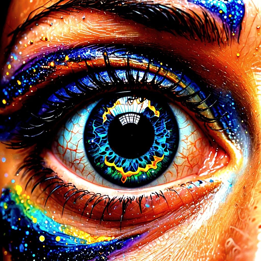 Eye Reflecting Abstract Galaxy