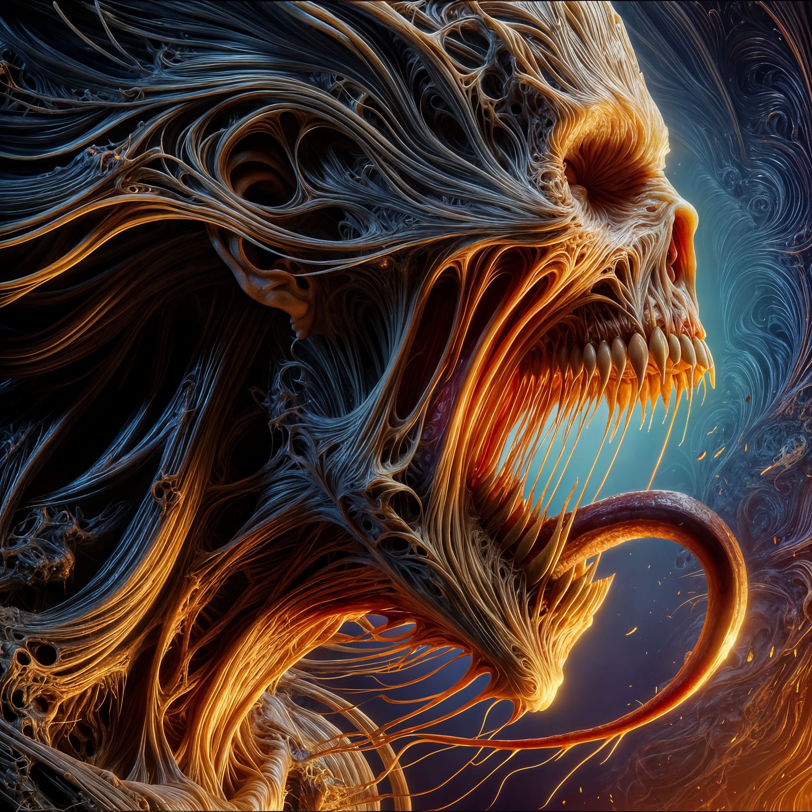 Hyperrealistic Horror Entity Self-Consumption in 8k