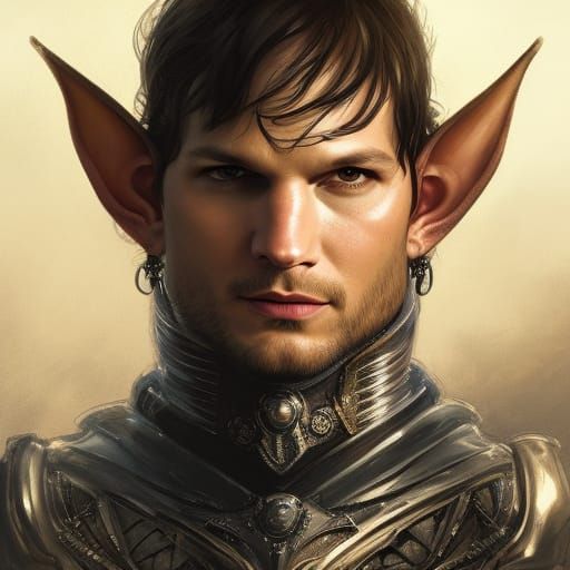 Elf Warrior Commander in Cyberpunk Armor