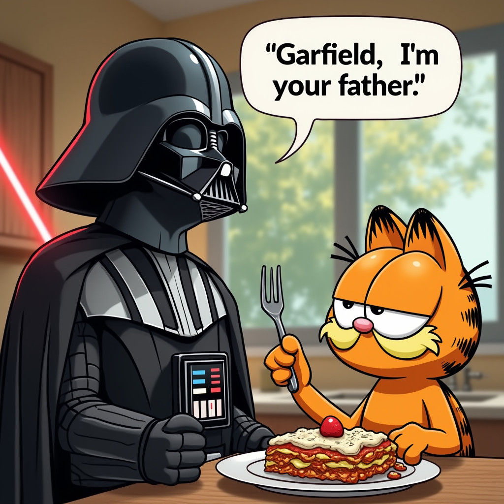 Darth Vader Reveals Paternity to Garfield