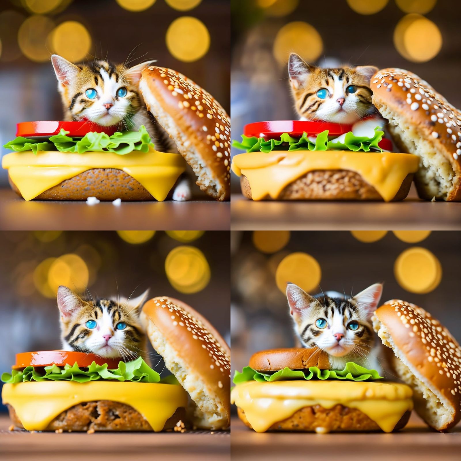 Kitten Cheeseburger: A Whimsical Food Photo