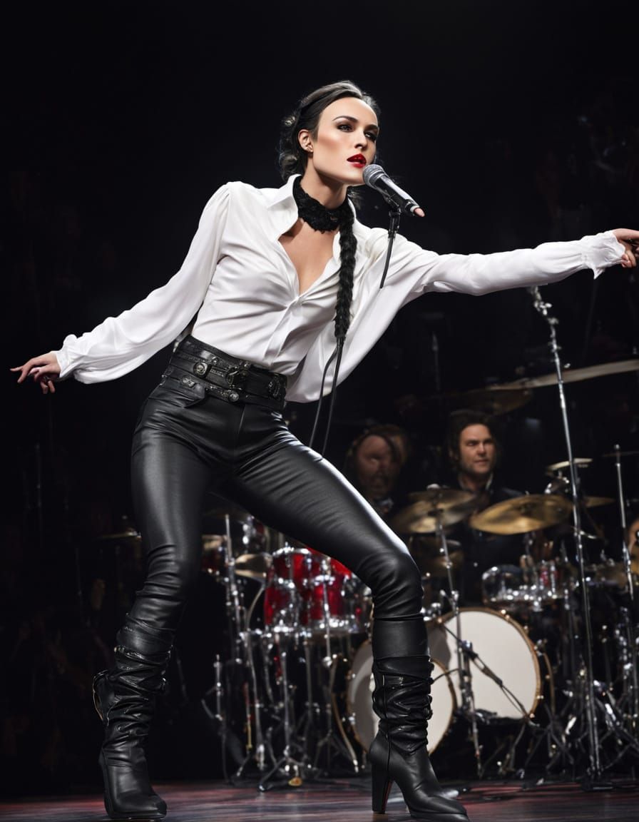 Sultry Rockstar Pop Singer on Stage