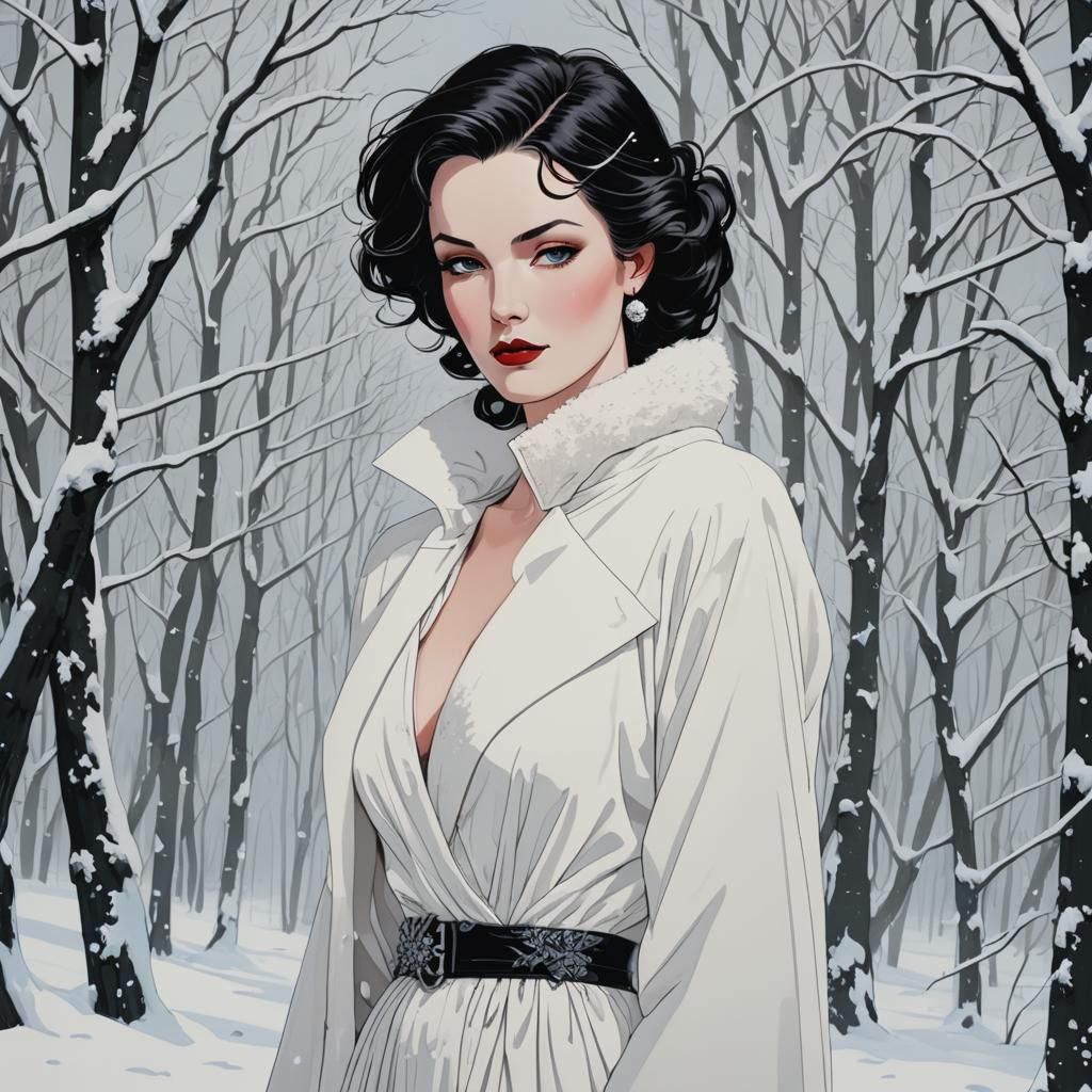 Snow Queen in Winter Forest, Nagel Illustration