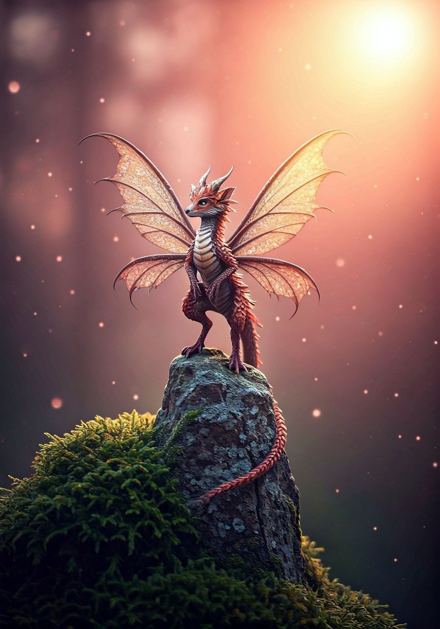 Magical Hybrid Creature in Misty Morning Sunbeams