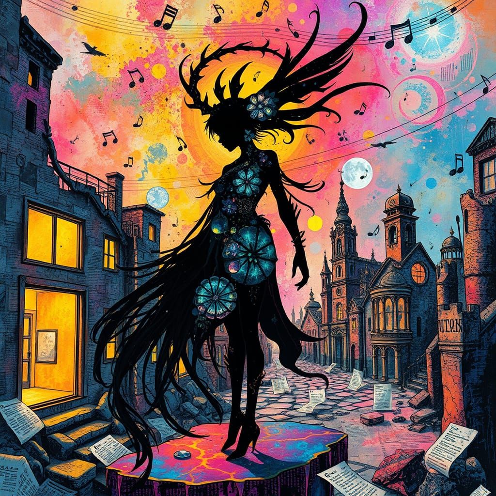 Surreal Neurographic Dreamscape in Vibrant Cel-Shaded Aesthe...