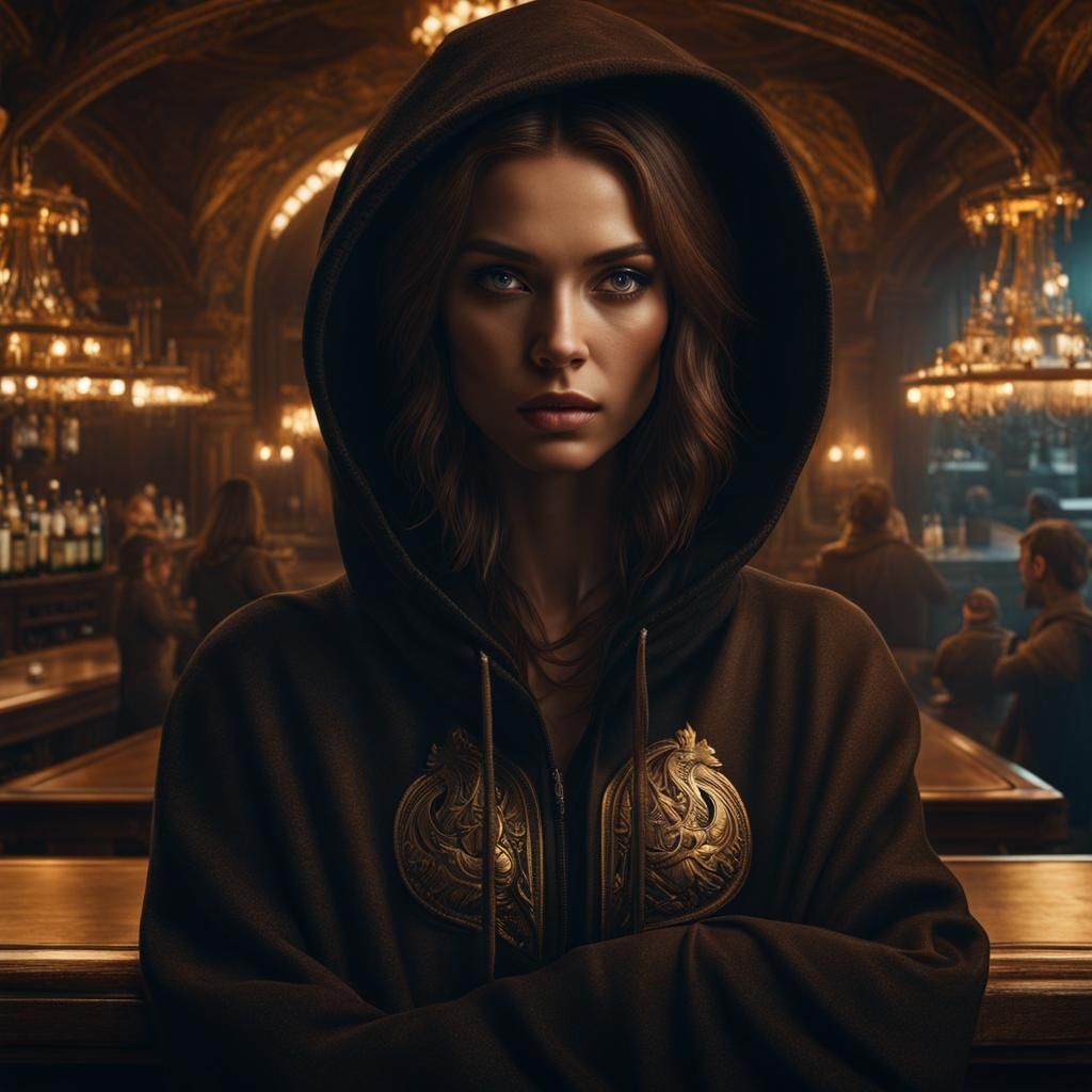 Dramatic Digital Painting of Eagle-Eyed Woman