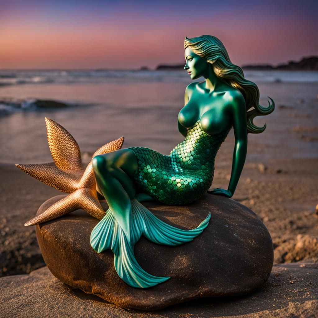 Mermaid Perched on Nail Polish Bottle