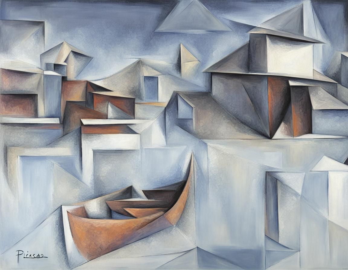 Cubist Abstract Painting in Picasso Style