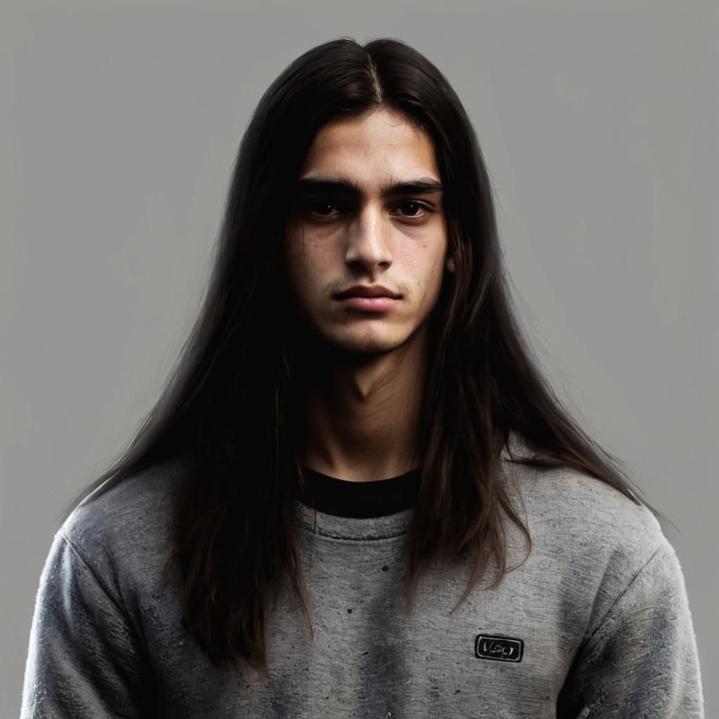 Latino Teenager in Workshop, Realistic Portrait