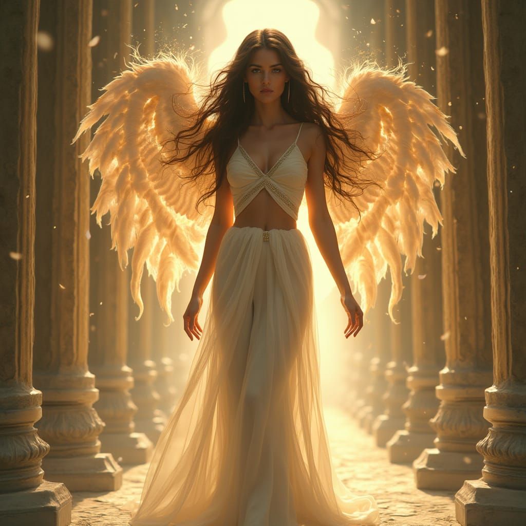 Celestial Goddess Shines with Divine Light