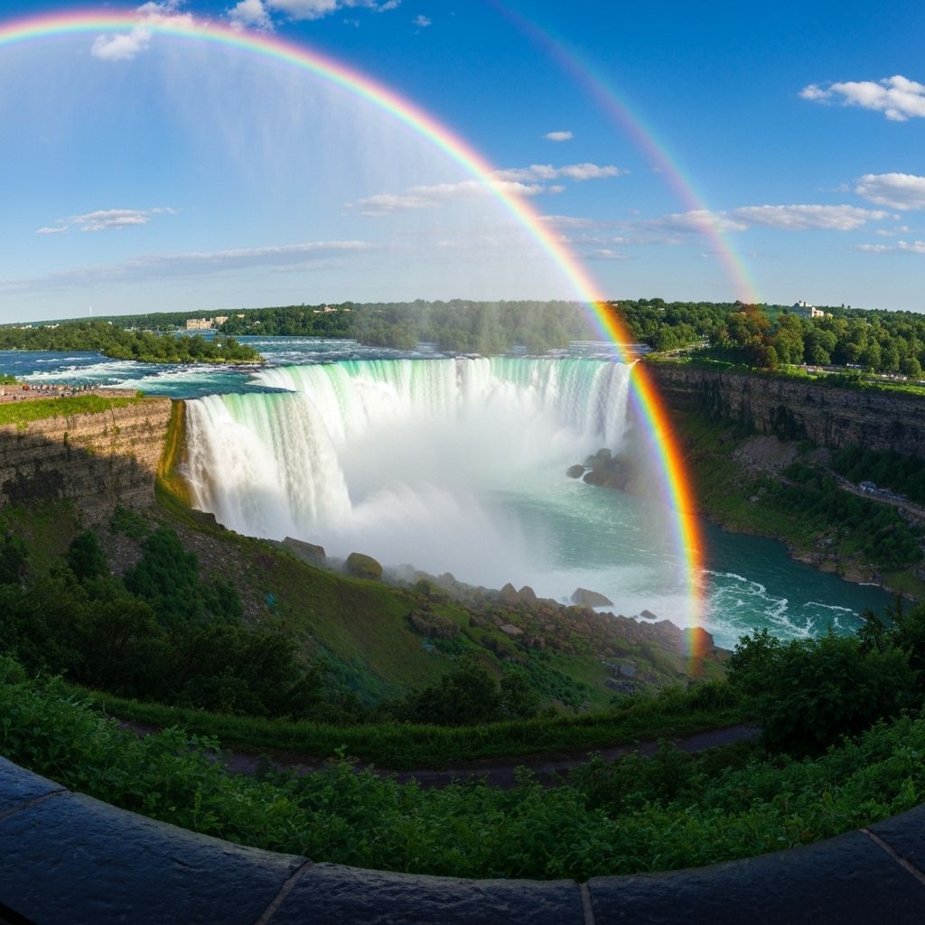 Niagara Falls Rainbows in Dreamy Digital Landscape