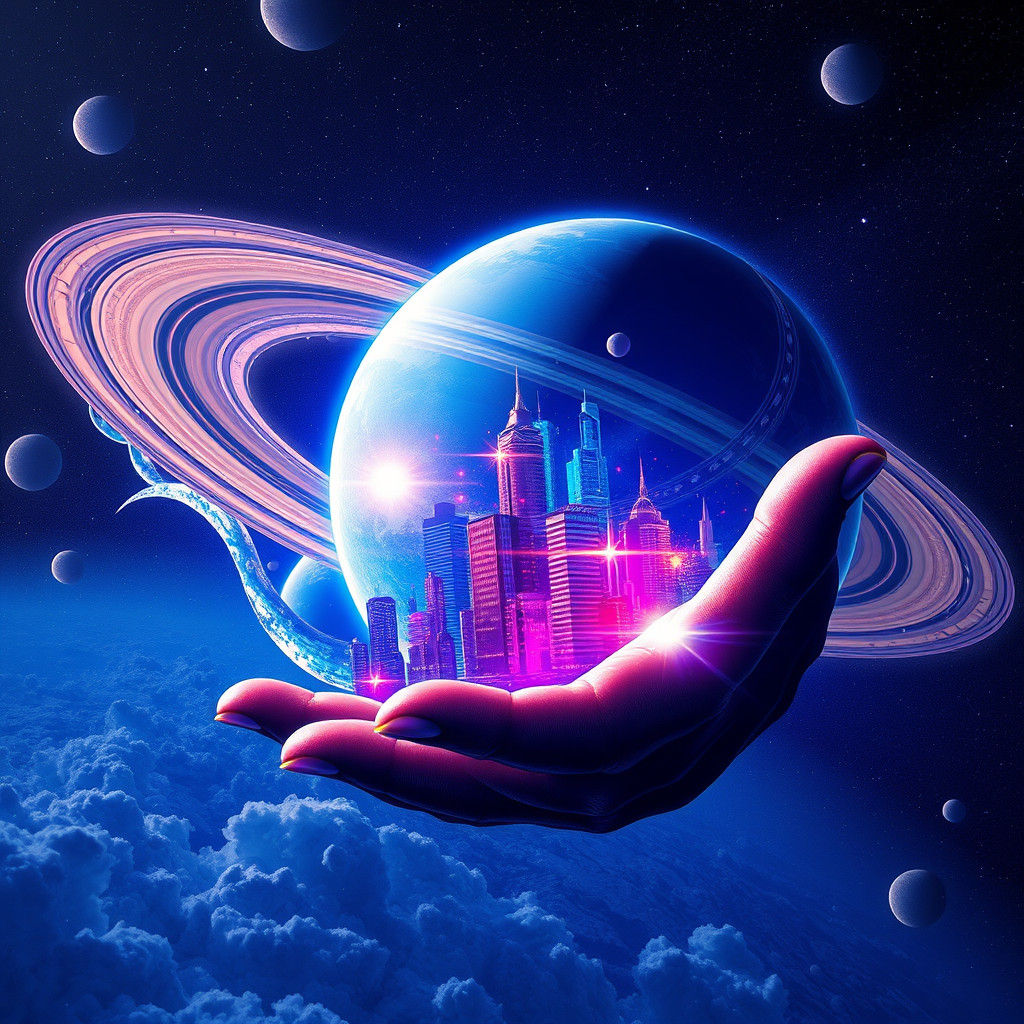 Ringed Planet Collision Creates Horned Entity