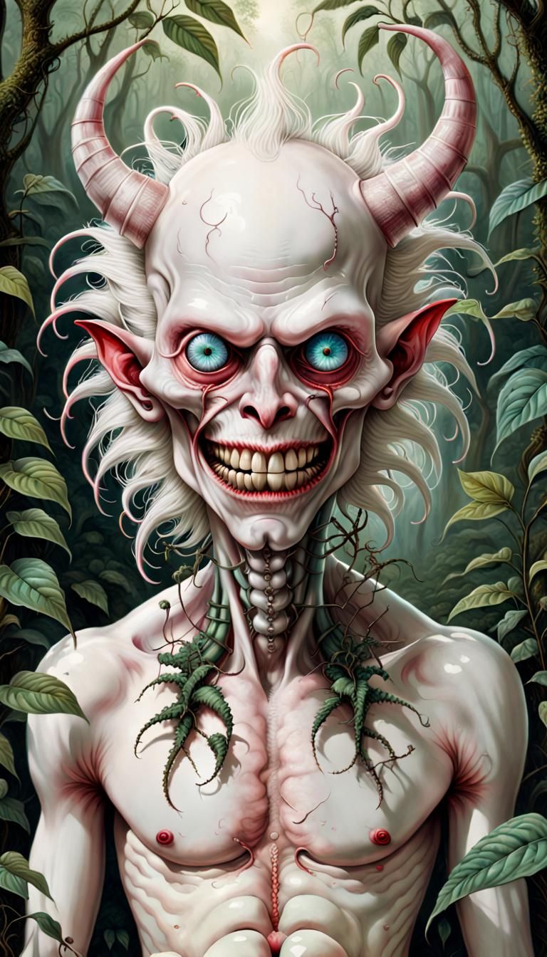 Psychedelic Albino Devil Fantasy Art