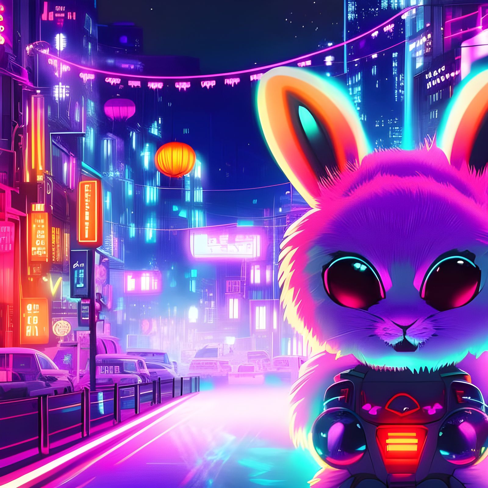 Neon bunny dreams