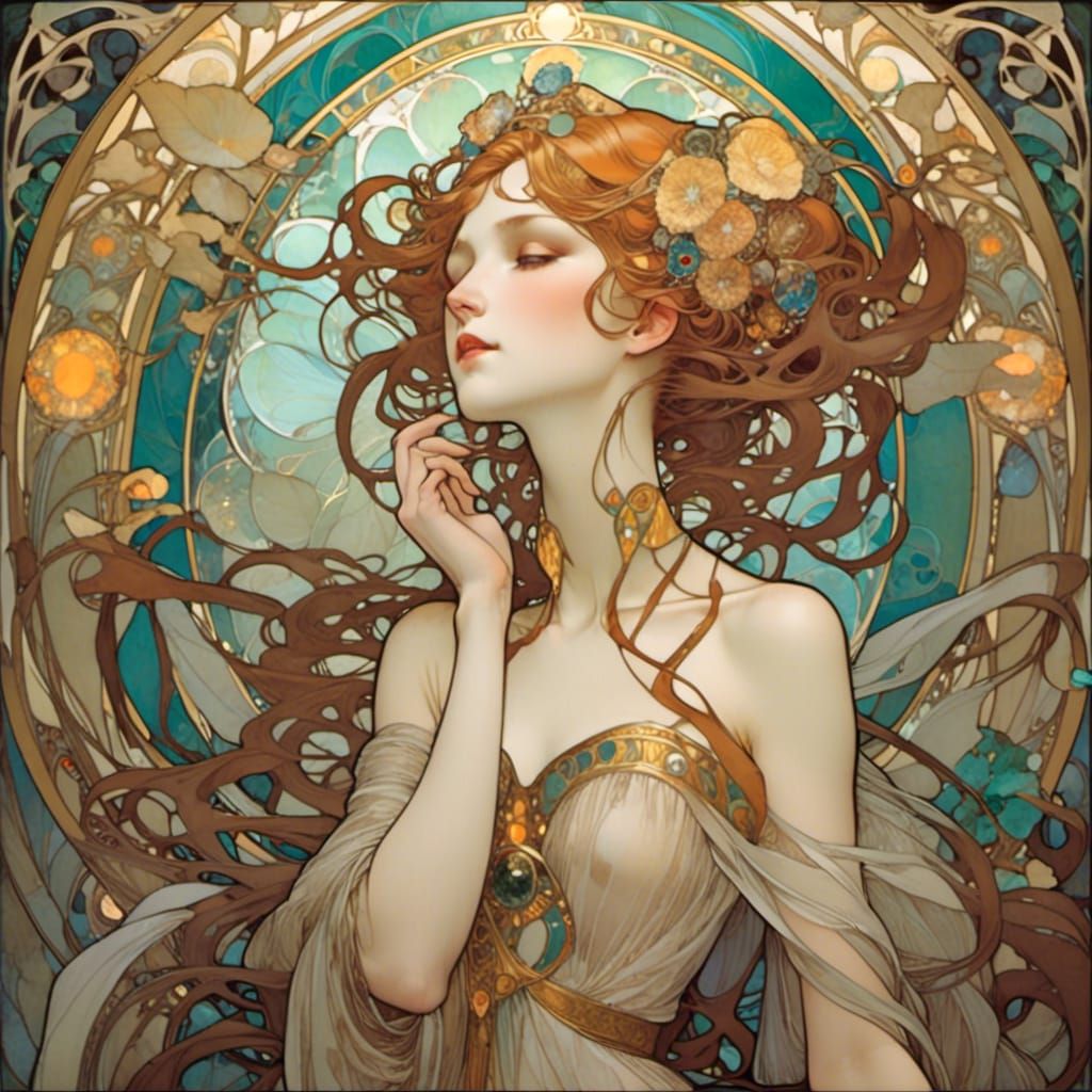 Jinx from Arcane in Art Nouveau Style