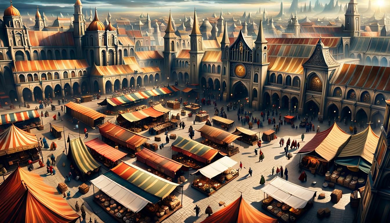 Fantasy City Market from Above