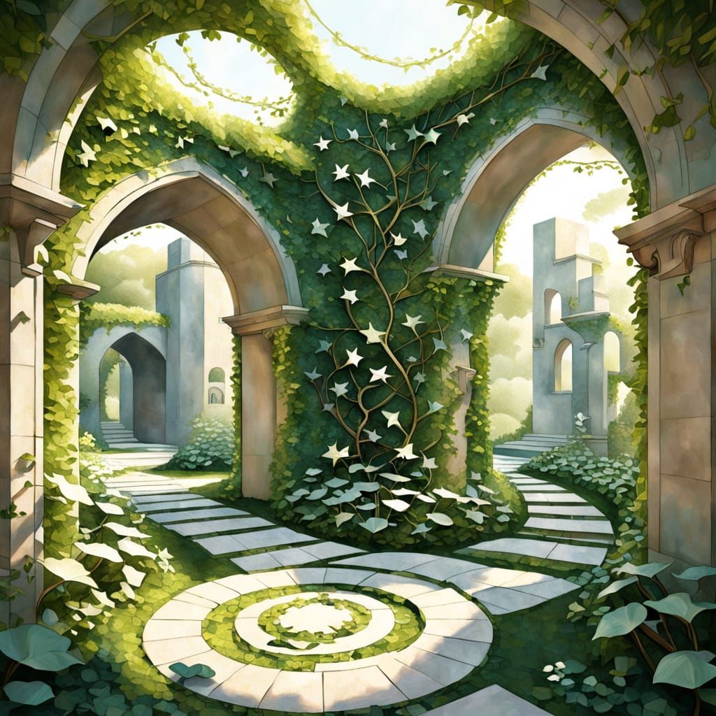 Nostalgic Garden with Geometric Spirals