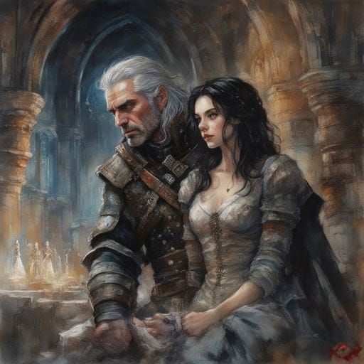 Geralt and Yennefer: An AI-Generated Image