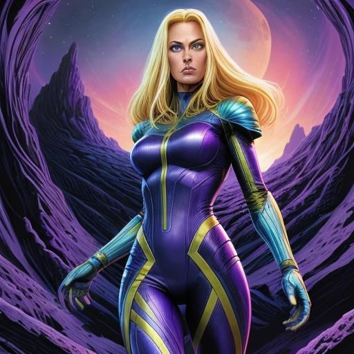 Alien Woman: Comic Book Style Art