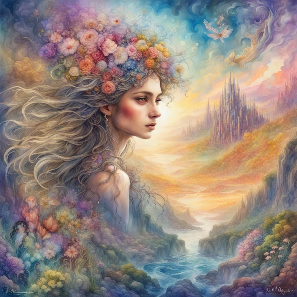 Ethereal Dreamscape: Fantasycore Watercolor Art