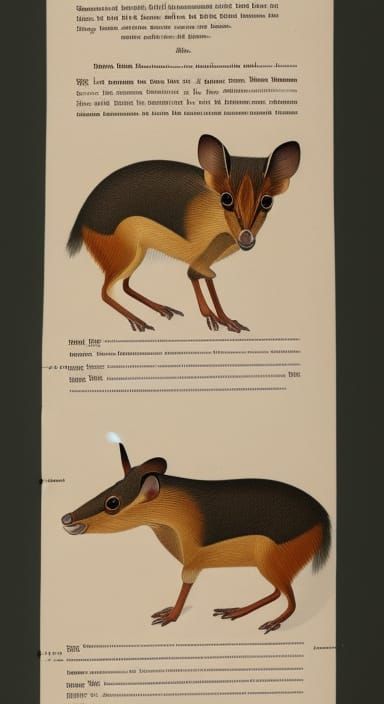 Mechanical Drawing of Scarlet Mouse Deer