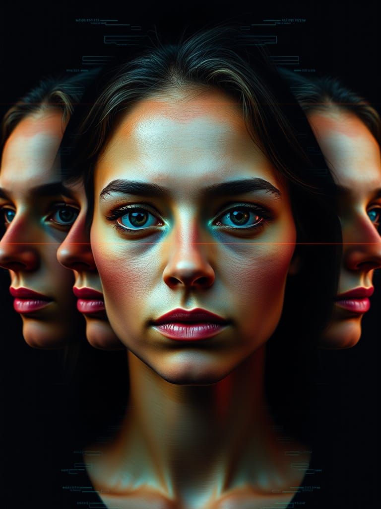 Fractured Timelines: A Cyberpunk Portrait of Shifting Identi...