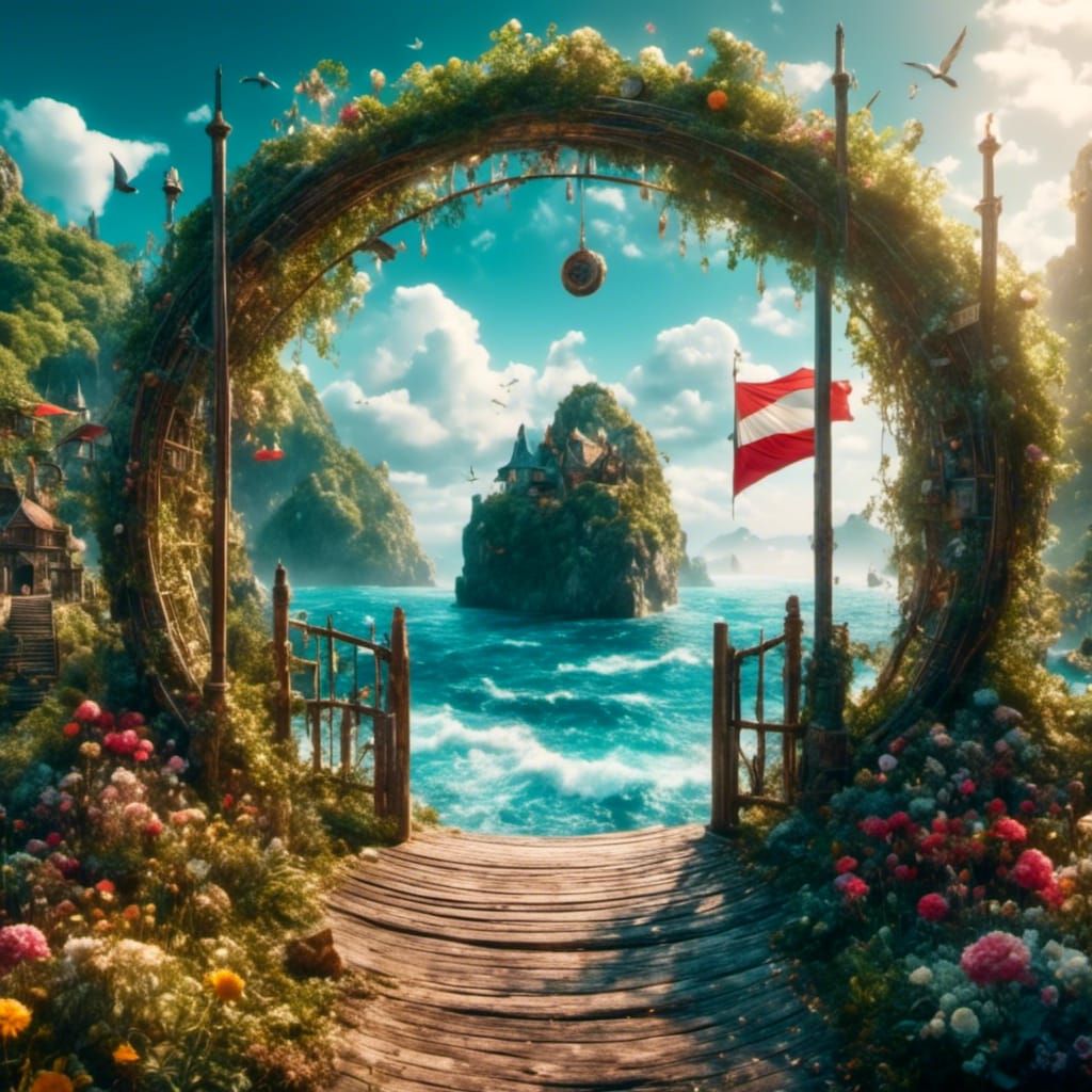 Dimensional Circular Gate Surrounded by Ocean