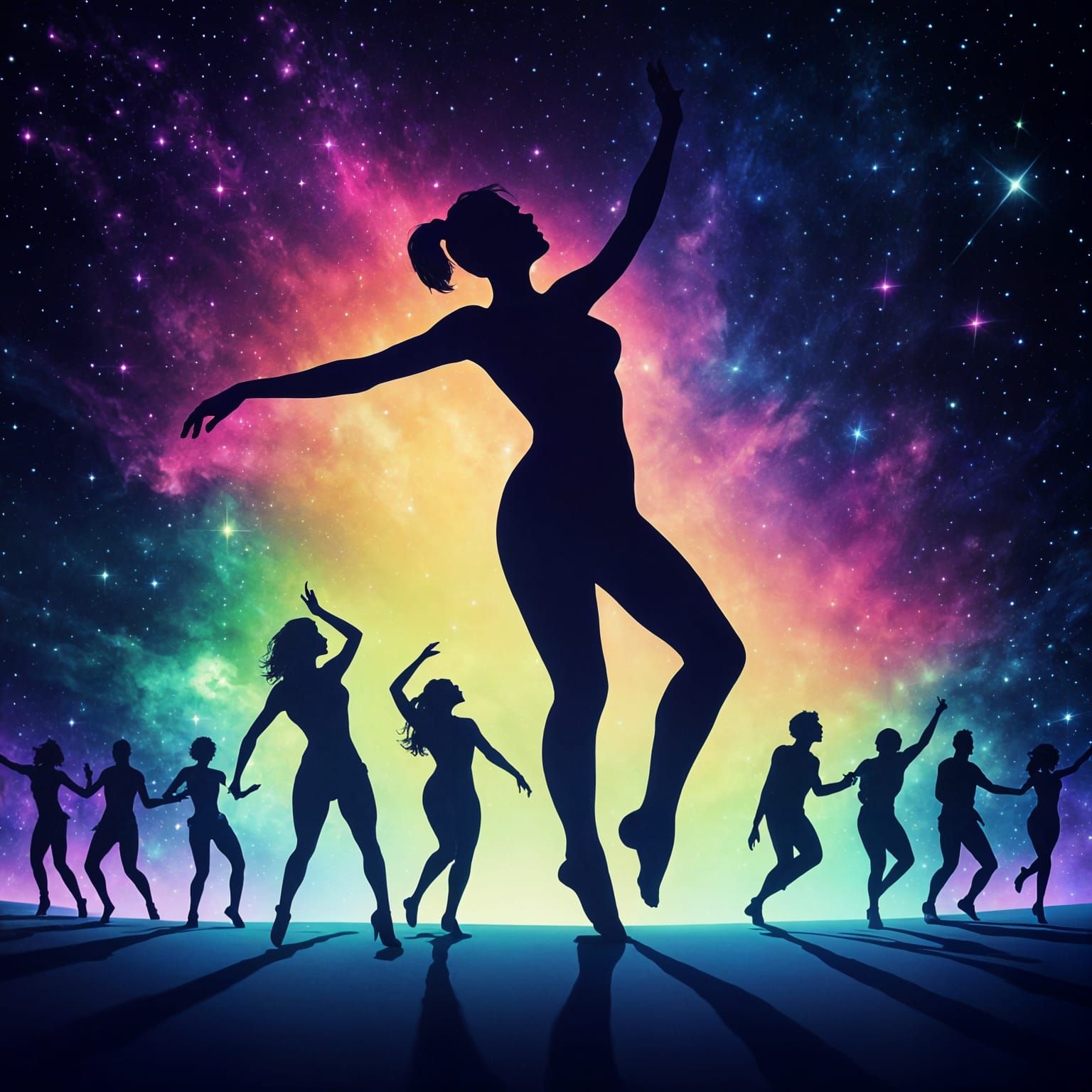 Colorful Cosmic Dance: Pop Art in Space