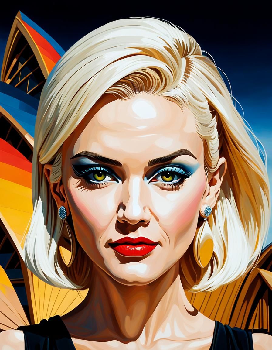 Gwen Stefani Portrait in Marcel Duchamp Style