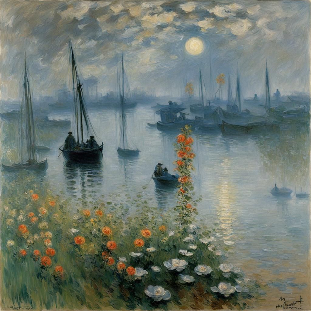 Impressionistic Sky Weeping, Monet Style