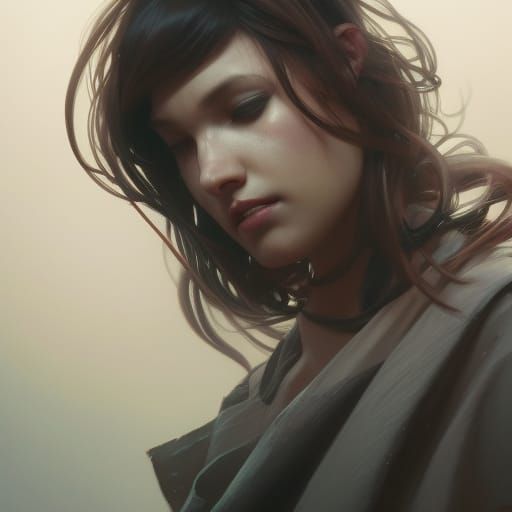 Sorrow Portrait in Hyperdetailed Art Style