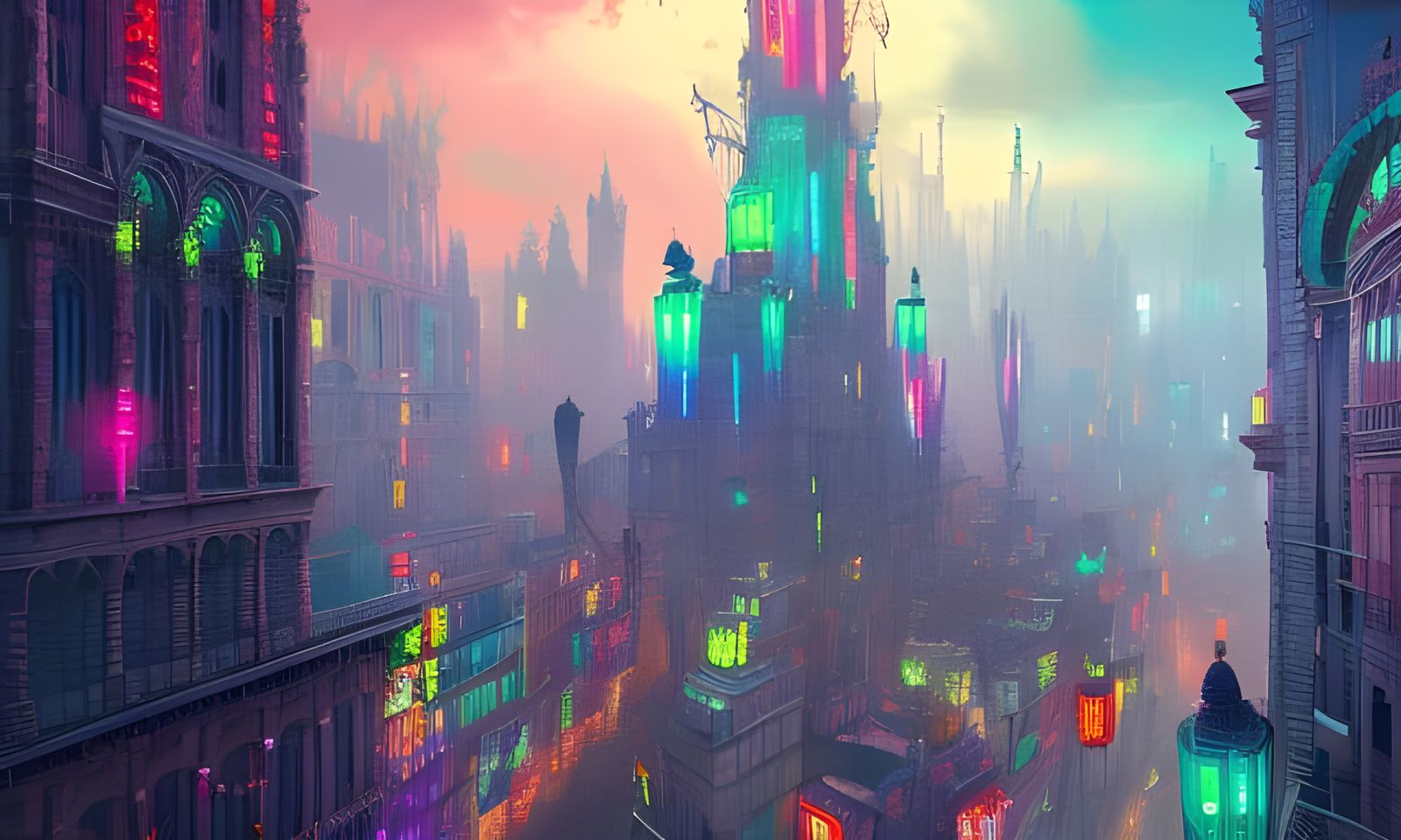 gothic neon city 1