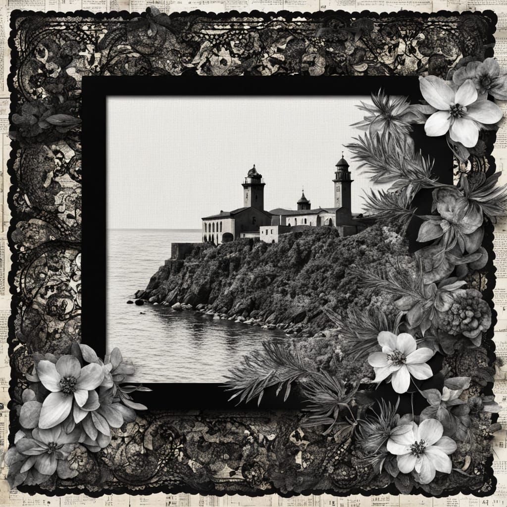 Black Lace Mediterranean Night Collage