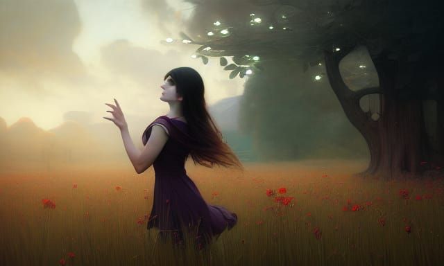 Dark Fantasy Battlefield Oil Painting