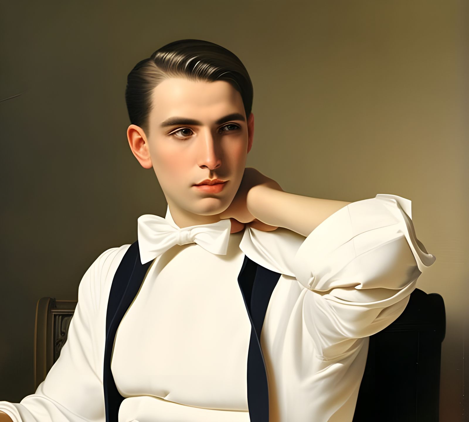 Photorealistic Portrait of Man Enjoying Tea