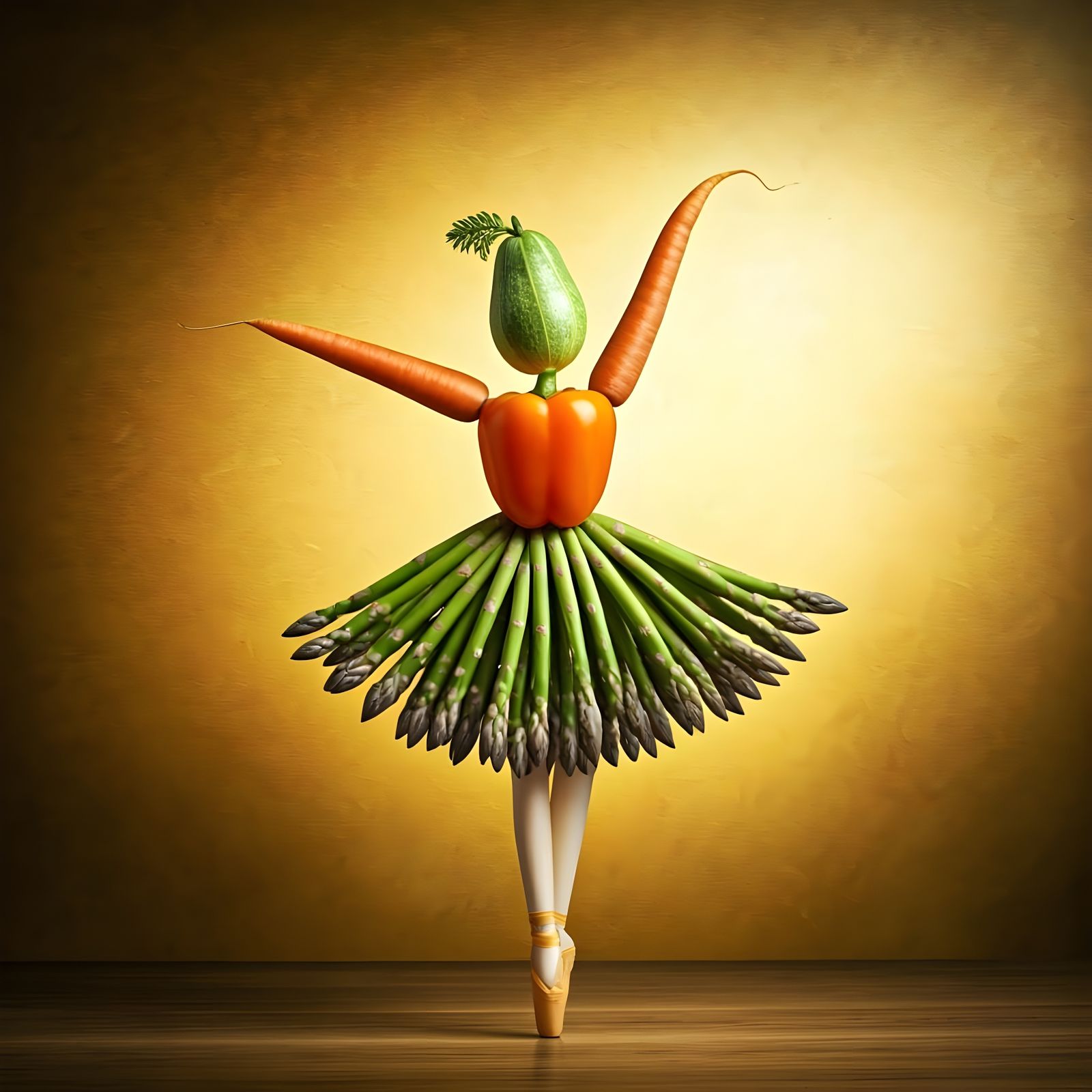 Vegetable Ballet Dancer: A Creative Food Arrangement