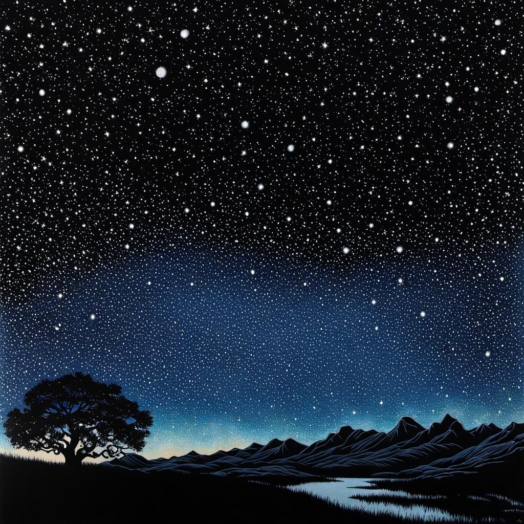 Millions of Stars in Ink Under Night Sky