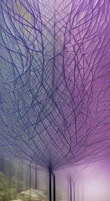 Brain Network in Warped Perspective, Digital Art