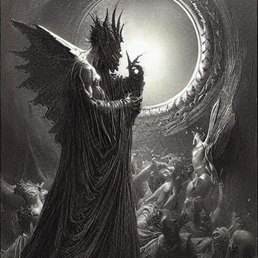 Lucifer Confronts God: A Horror Scene