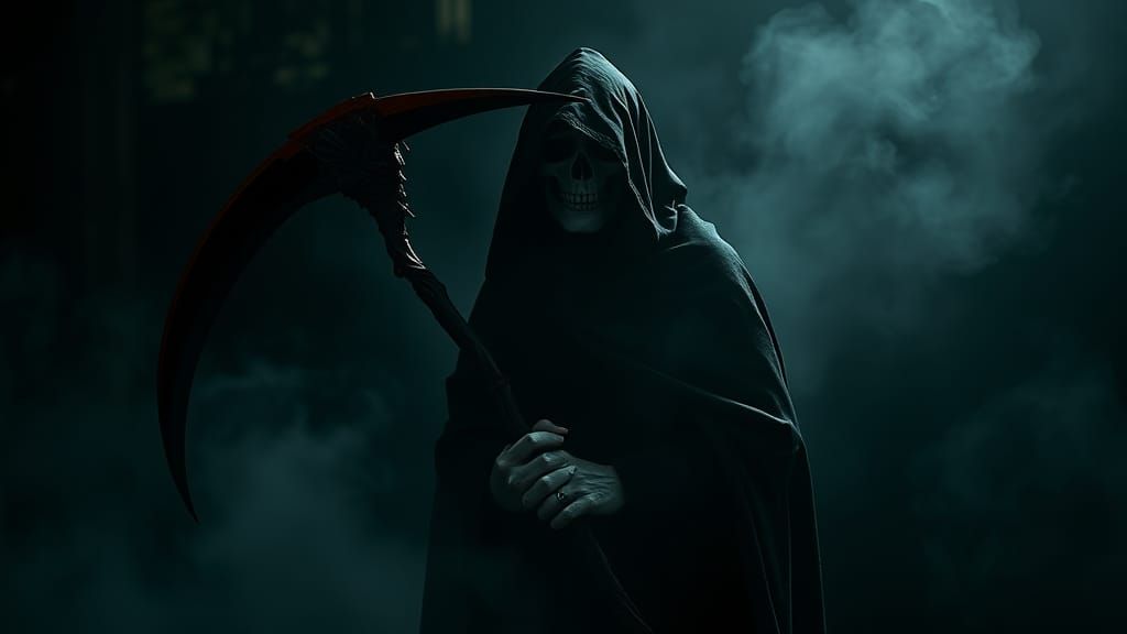 Eerie Grim Reaper in Giger Style