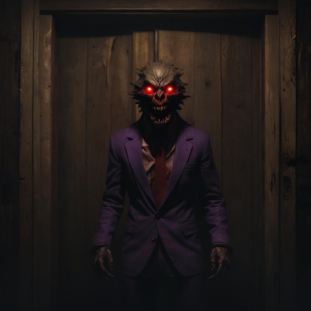 A hyperrealistic photo of a dark, shadowy creature with a si...