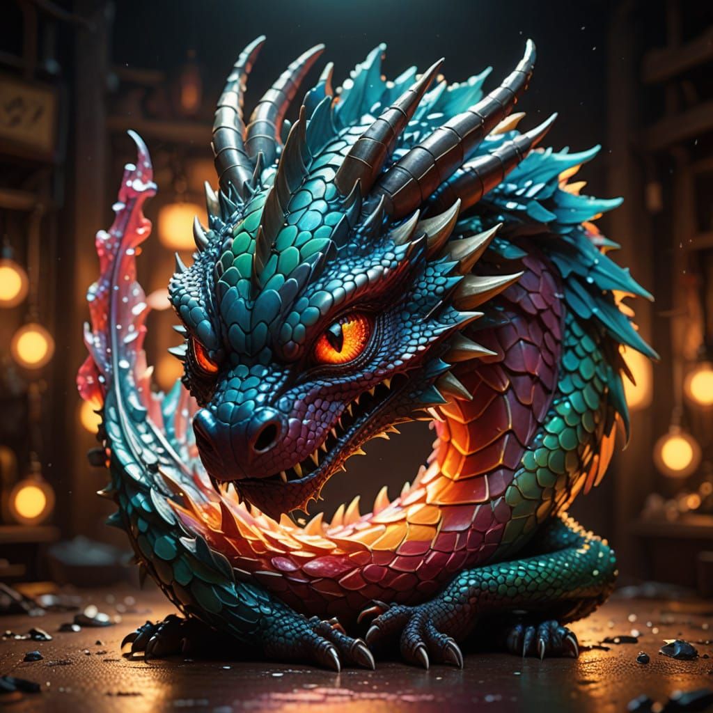 Dragon Meets Cherry in Surreal Macro Photography Masterpiece