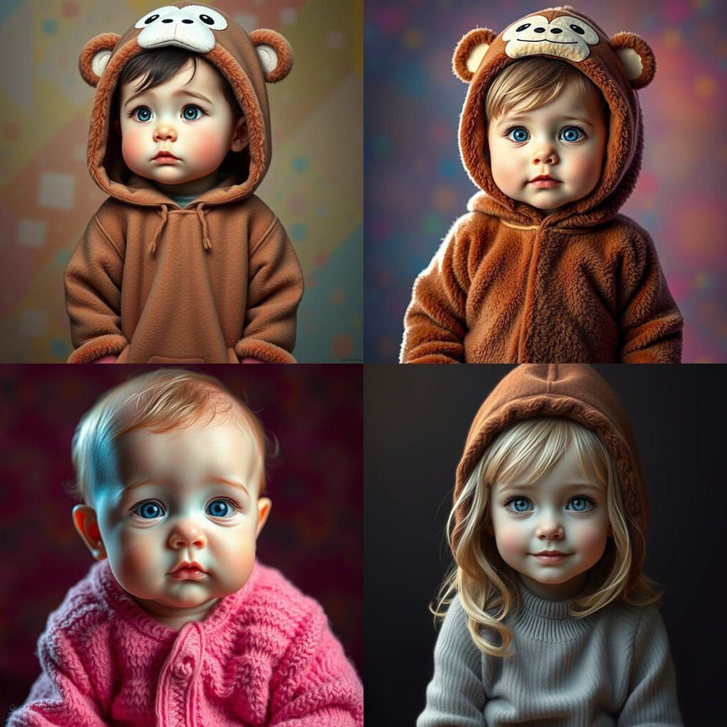 Adorable Two-Year-Old Girl in Cozy Sweater with Bright Blue....