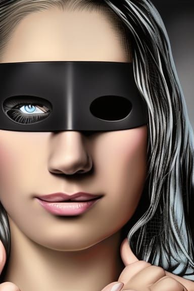 Woman in Black Sleep Mask Portrait