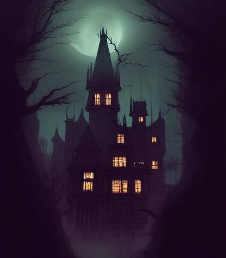 Haunted Victorian Palace in Studio Ghibli Style